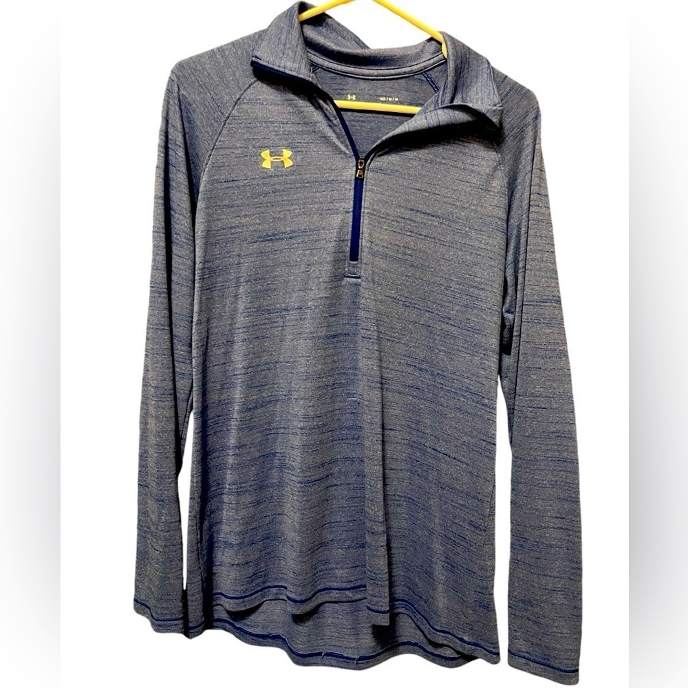 Under Armour Loose-Fit Quarter-Zip Lightweight Heatgear Pullover Purple Blue